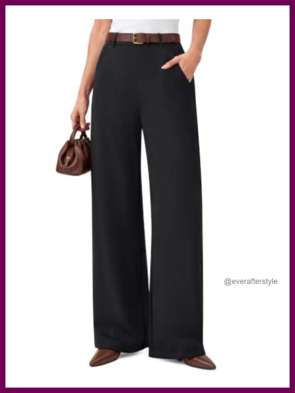 G4Free Wide Leg Dress Pants High Waist Stretch Twill Work Trousers